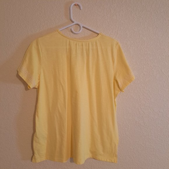 Alison Daley Yellow and white lace Blouse sz. Petite PL/ G - Picture 2 of 5